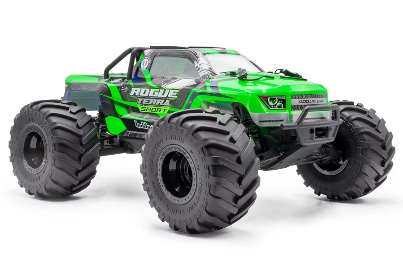 ROGUE TERRA SPORT RTR Brushless Monster Truck 4WD (15kg servo), zelená + aku a nabíječ