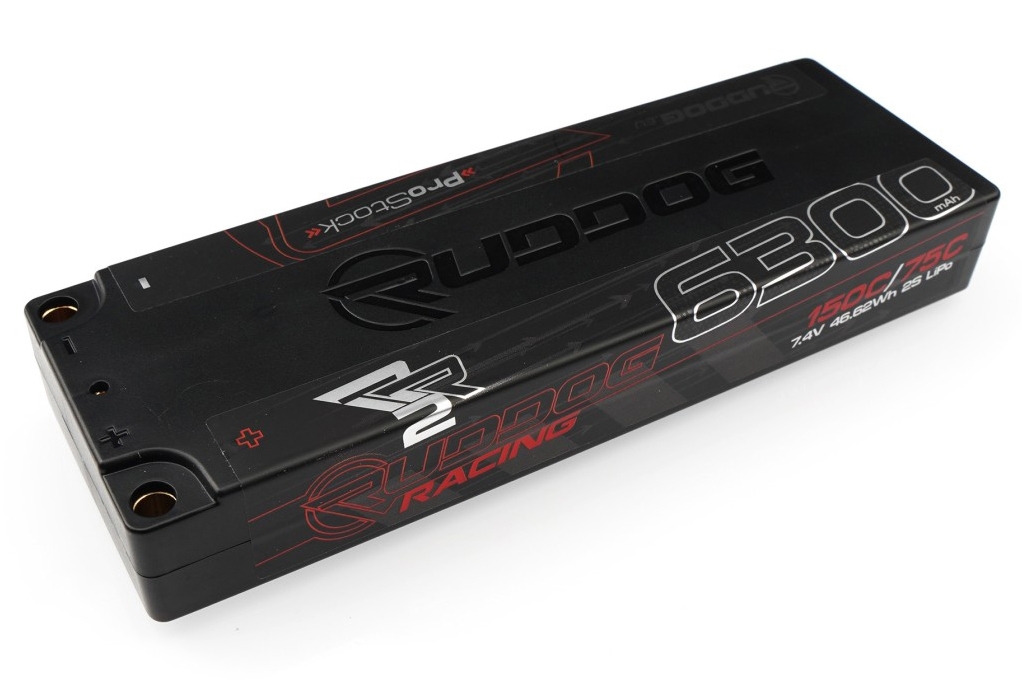RUDDOG Racing RR2 ProStock 6300mAh 150C/75C 7.4V 19.5mm-LCG Stick Pack LiPo akumulátor